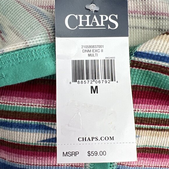 Ralph Lauren Chaps Sz M Aztec South Western Thermal Henley Top 100% Cotton Boho - Picture 7 of 9